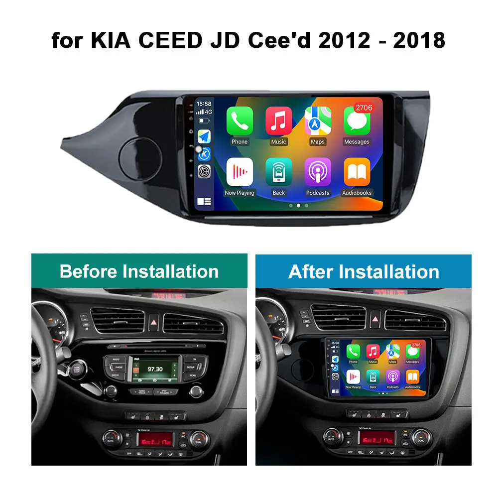 Для KIA CEED JD Cee'd 2012-2018 GPS-навигация Android-система Автомобильный мультимедийный видео-радиоплеер Bluetooth WiFi + сенсорный экран 4G