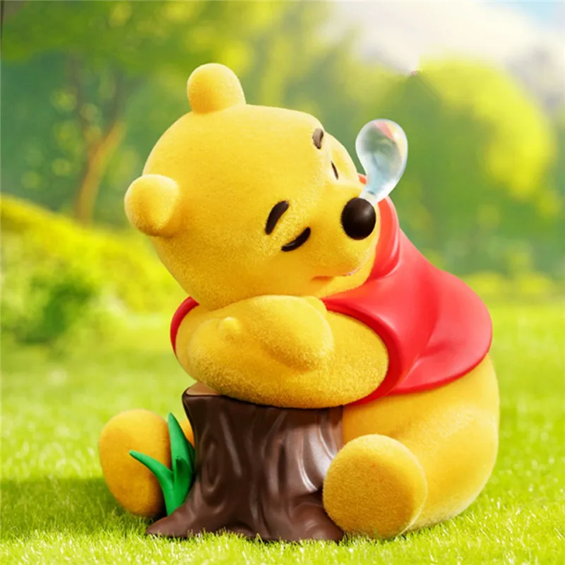 Anime Kawaii Authentic Disney Carefree Winnie The Pooh Blind Box Handmade Cute Puff Creative Ornament Girl Gift For Kids Toys