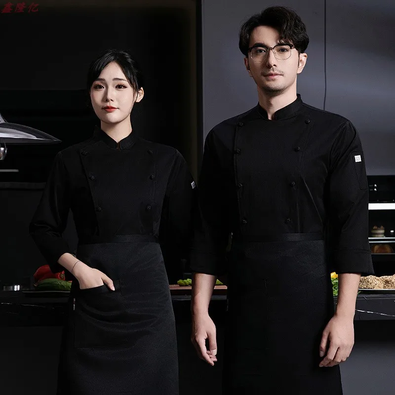 ホテルレストランシェフ作業服長袖ケーキショップベーカーウエスタンレストランステーキハウス秋シェフジャケット
