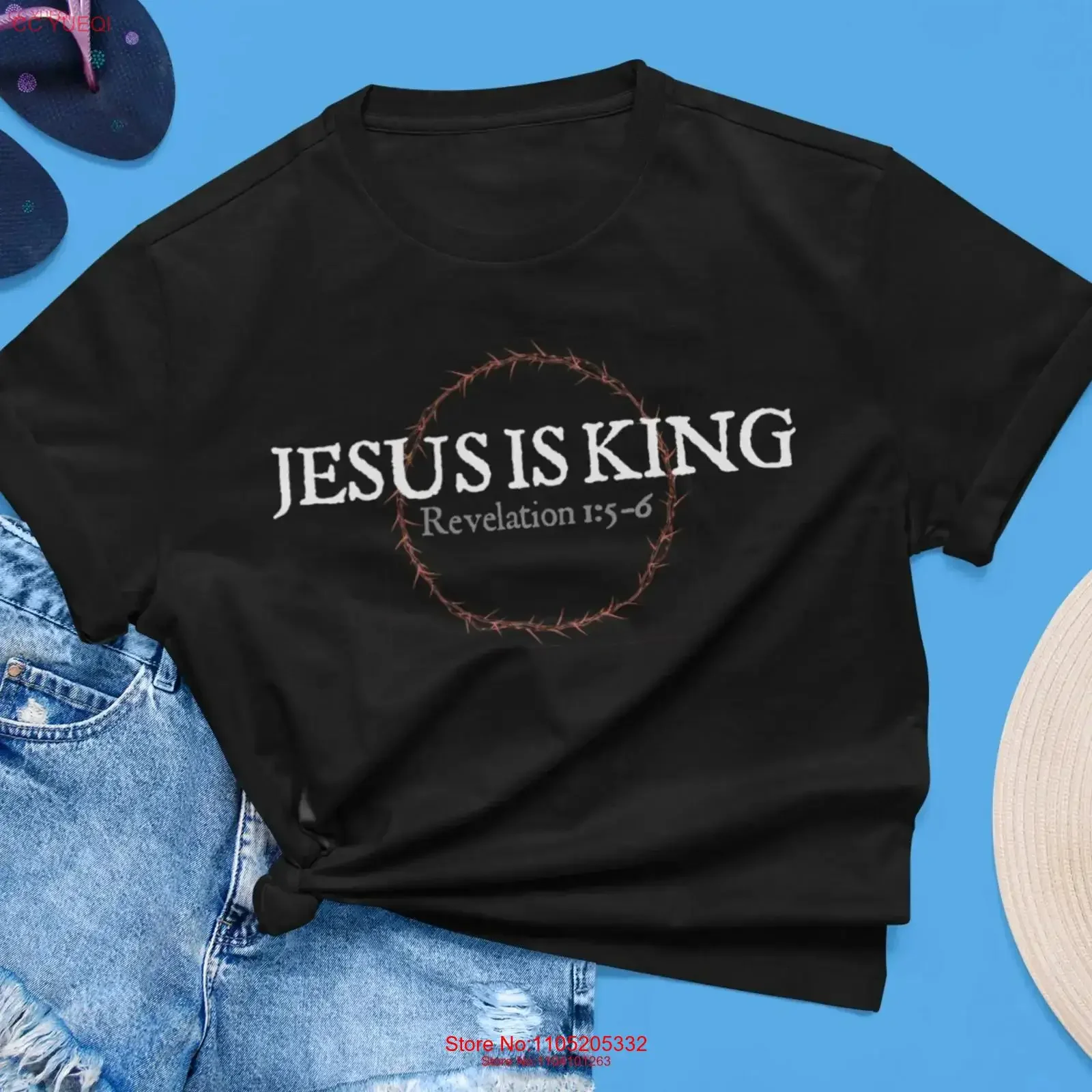 JESUS IS KING T Shirt Crown Lord Faith Christian Matters Messiah vintage Washed Unisex Versatile streetwear Breathable Soft
