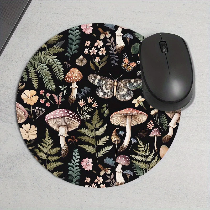 라운드 숲 식물 마우스 패드 고무 미끄럼 방지 사무실 키보드 매트 데스크 패드 게이머 설치 장식 Playmat 데스크탑 데스크 주최자