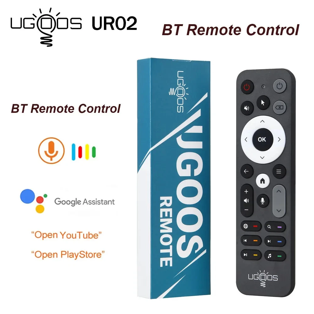 Original UGOOS UR02 BT Voice Remote Control Replacement for Ugoos SK1 TOX1 TOX3 AM6 AM8 AM6B PLUS X4 X4Q Cube Pro Extra TV Box