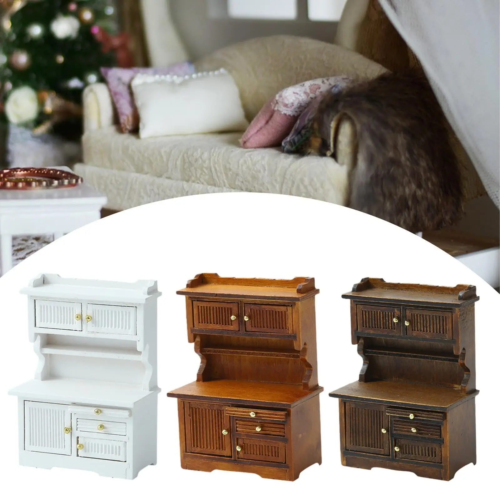 

1/16 книжный шкаф для кукольного домика, деревянный креативный шкаф для хранения кукольного домика для ролевых игр