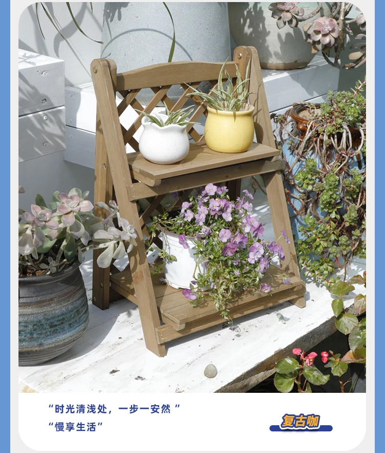 

Подставка для растений из цельного дерева - настольная полка для цветов для суккулентов, компактная витрина с местом для хранения вещей, офисный домашний декор