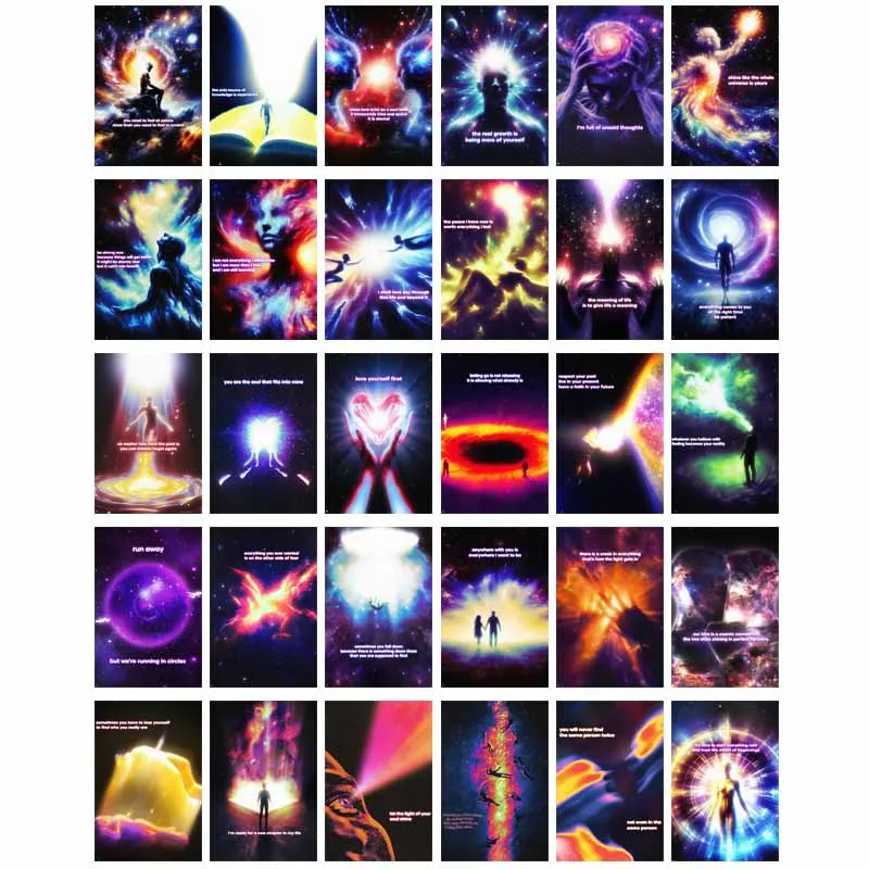 

30PCS 4x6 Inch Ins Abstract Art Wall Collage Kit Aesthetic Pictures Room Bedroom Decor for Teen Girls Photo Life Quotes Posters