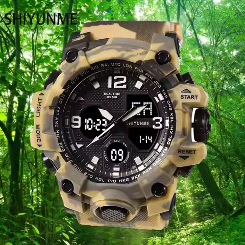 SHIYUNME New G Style Men LED Digital Quartz Watch Dual Display Military Sports Outdoor Waterproof Men's watch Relogio Masculino