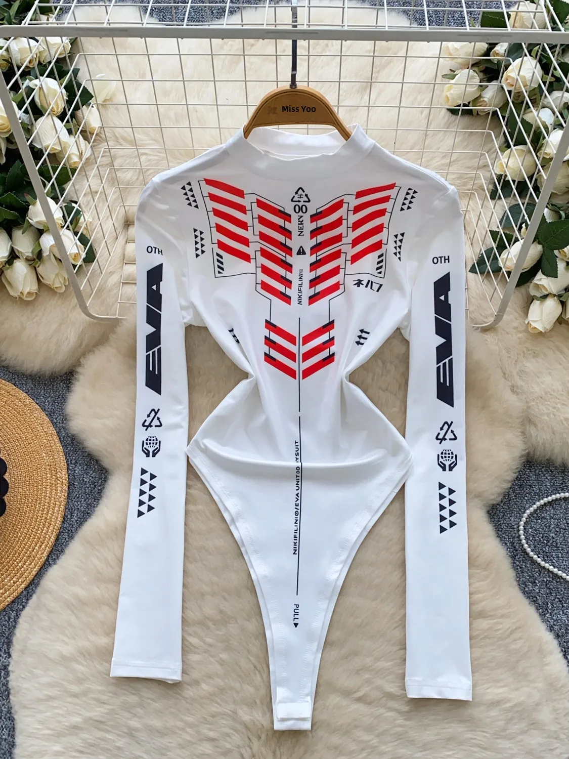 Tutina da motociclista slim fit Sle Long Sve f a collo alto per donna Summer Streetwear Tuta corta a vento alla moda per ragazza calda