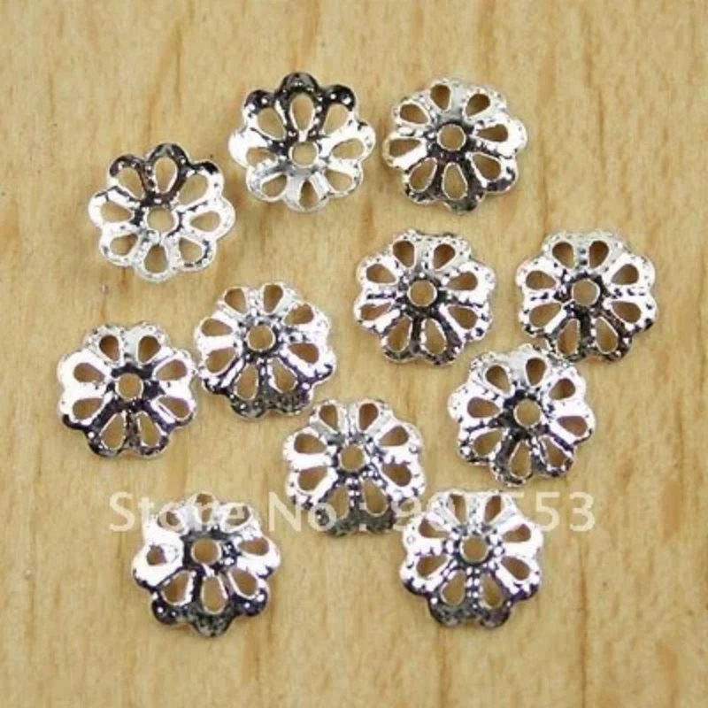 

1000pcs 6.6mm Silver Plated Flower petal End Spacer Beads Caps Charms Bead Cups For Jewelry Making h0055