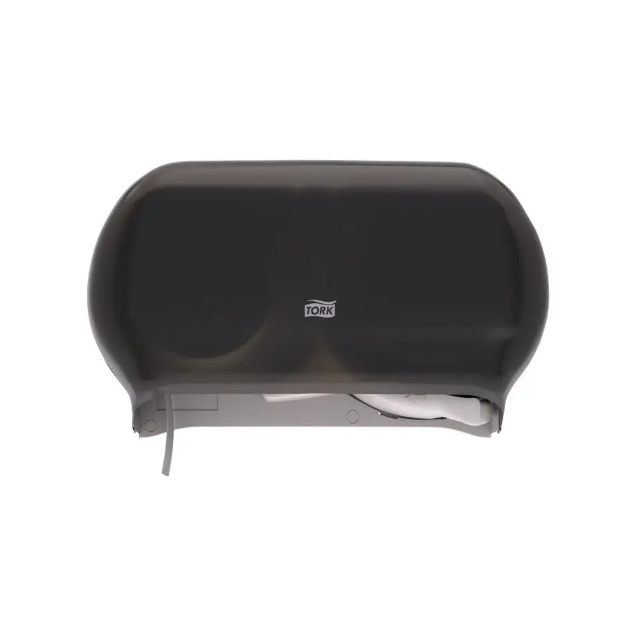 Rolka papieru toaletowego Jumbo biała T22 2-warstwowa, 12 x 1000 i podwójny dozownik papieru toaletowego Jumbo Smoke T22