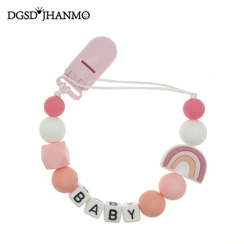 

Индивидуальное имя, держатель для соски, цепочка, зажим ручной работы, прорезыватель для прорезывания зубов, детская игрушка для прорезывания зубов, подарок для жевания новорожденных