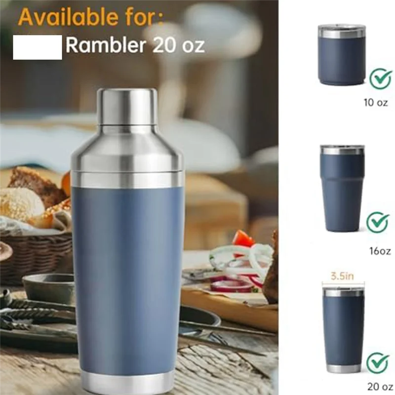 -ESTR أداة أجزاء السادل شاكر من الفولاذ المقاوم للصدأ يناسب YETI Rambler 20 أونصة - غطاء معزول بالفراغ - لا يرش عند اهتزاز