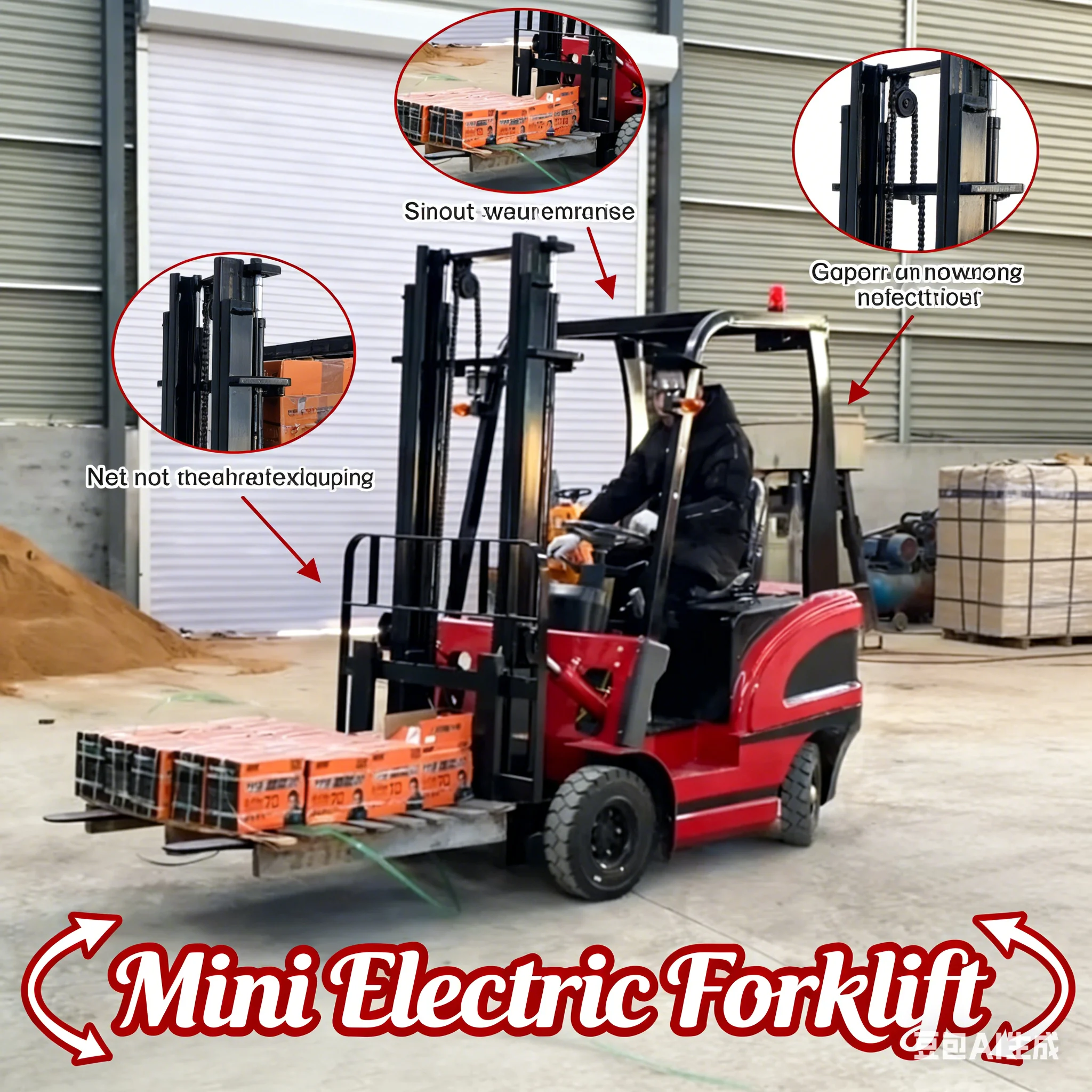 

Индивидуальный 3-колесный электрический вилочный погрузчик (Montacargas) грузоподъемностью 0,8 тонны, популярный для складов