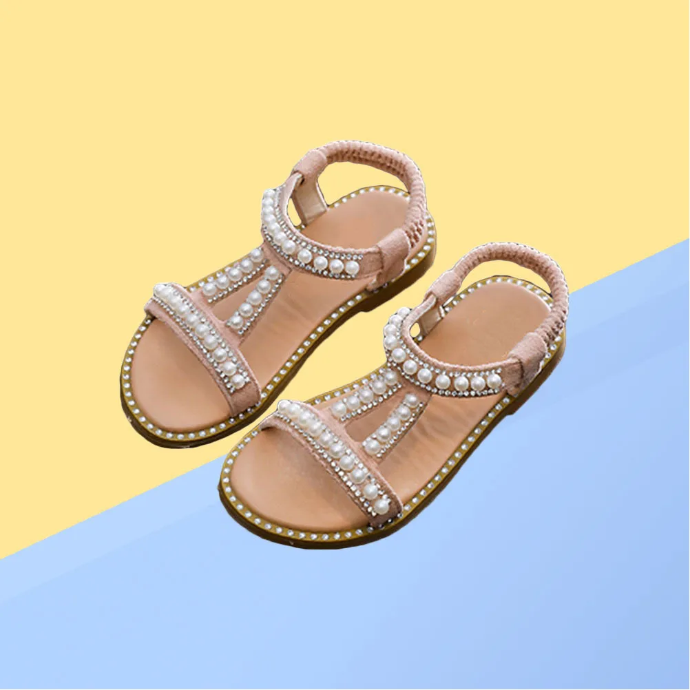 

Comfortable PU Sandals for Girls Breathable Flat Shoes Pink Size 3 Perfect for Parties Festivals Kids Sandals