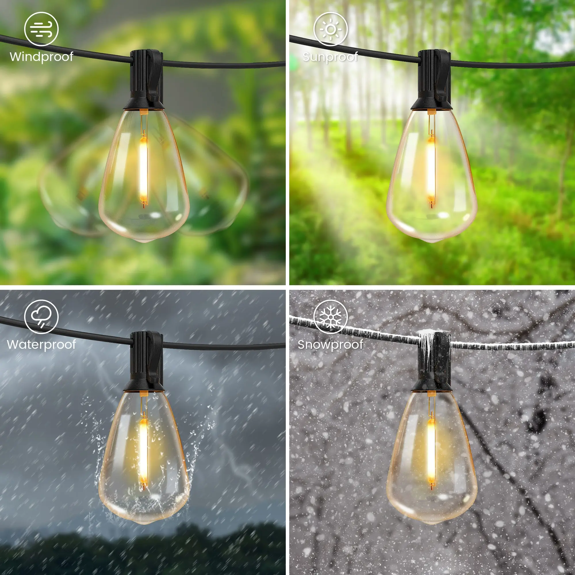 100ft Outdoor String Lights Wa - String Light Bistro review and price