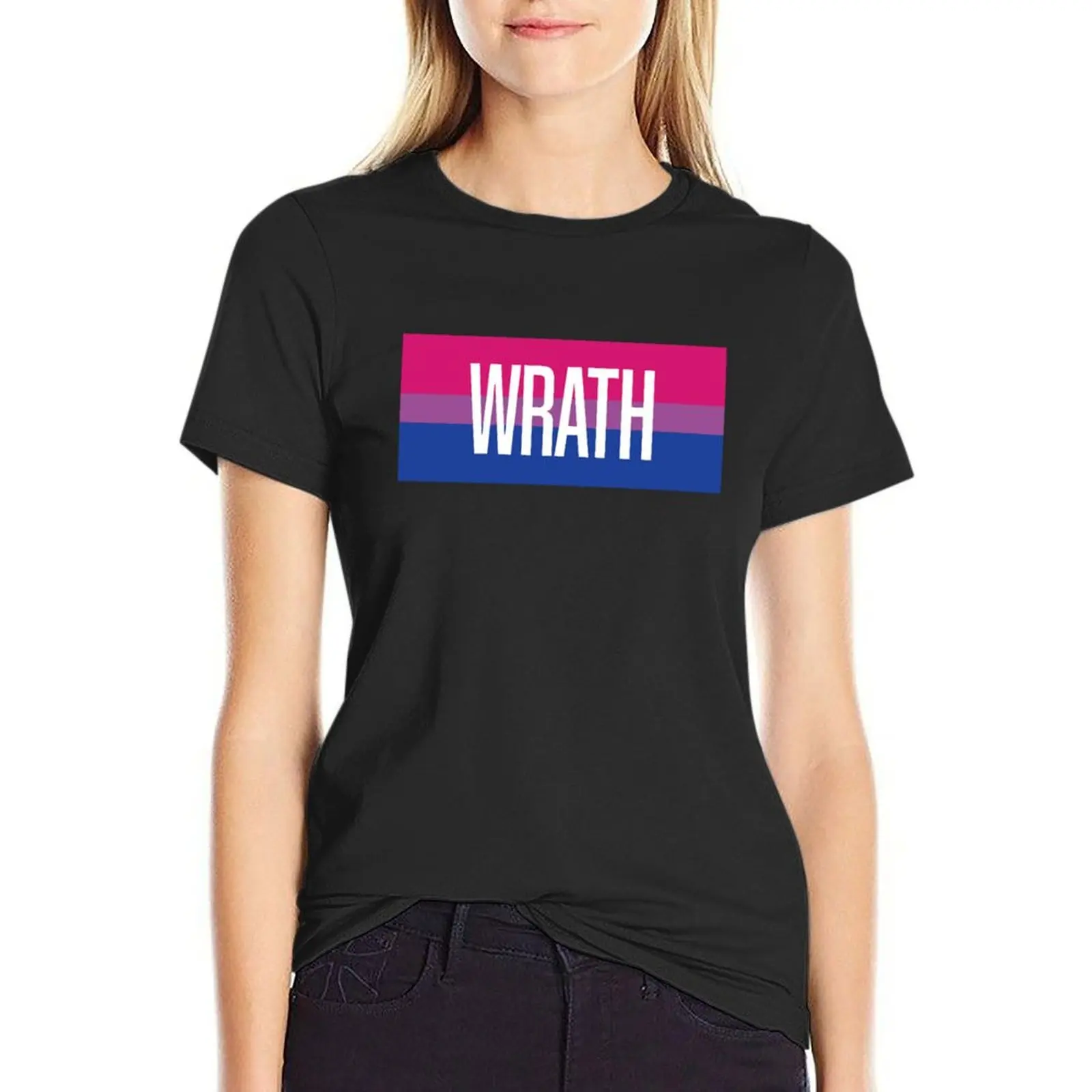 Bisexual Wrath T-Shirt Aesthetic clothing summer top Female clothing Short sleeve tee tight shirts for Women