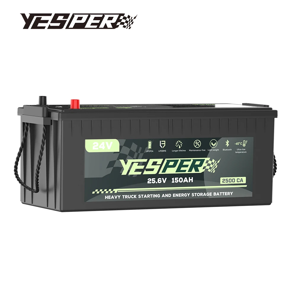

Yesper LS24-150 Truck Battery 2500CA Lifepo4 Battery 24V 150Ah Rechargeable with BMS Car Battery for 24V Heacvy Duty Truck
