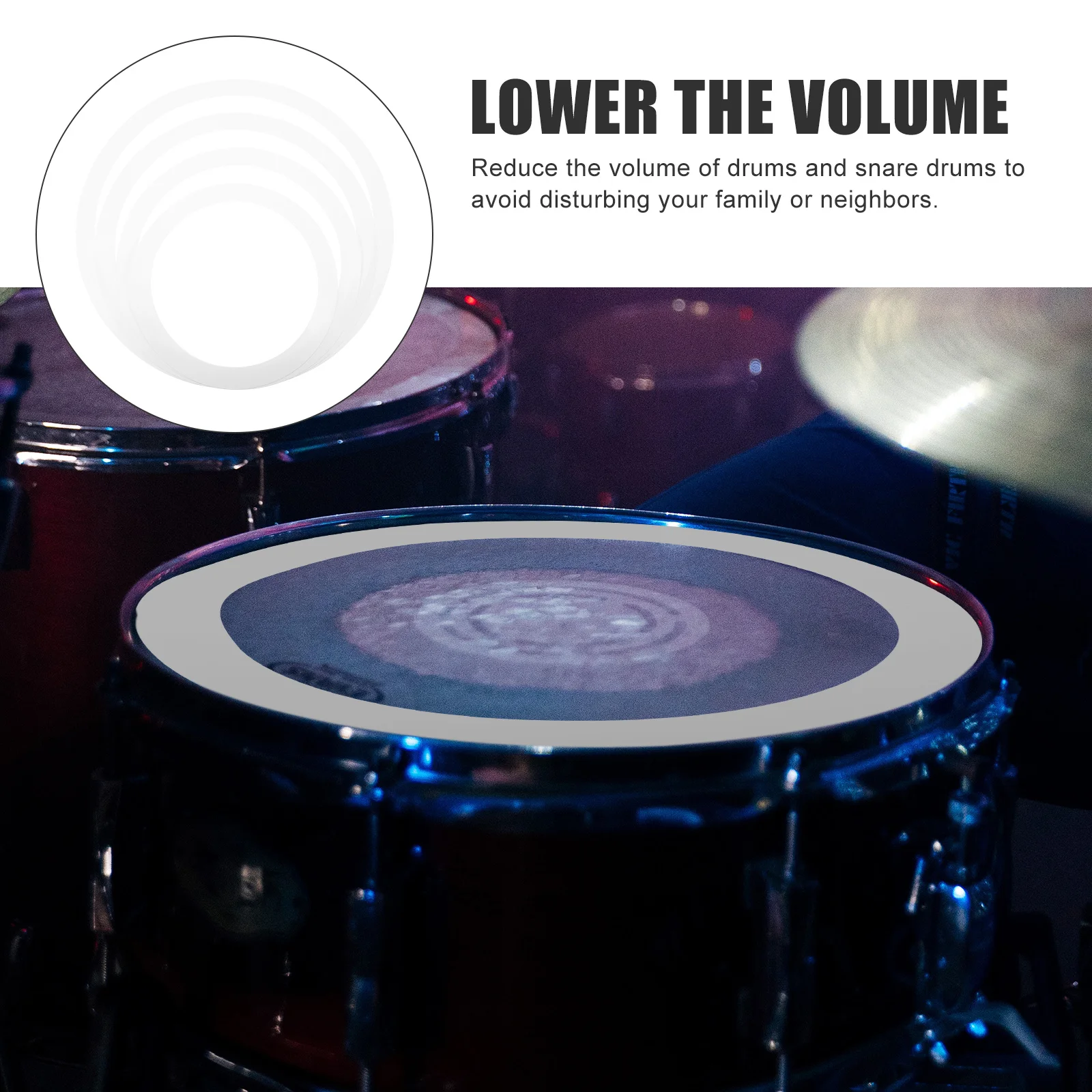 4pcs Skin Set Practical Drum Kit Mute For Home Practice Snare Drum Accessory Portable Practice Tool Sordine Supply