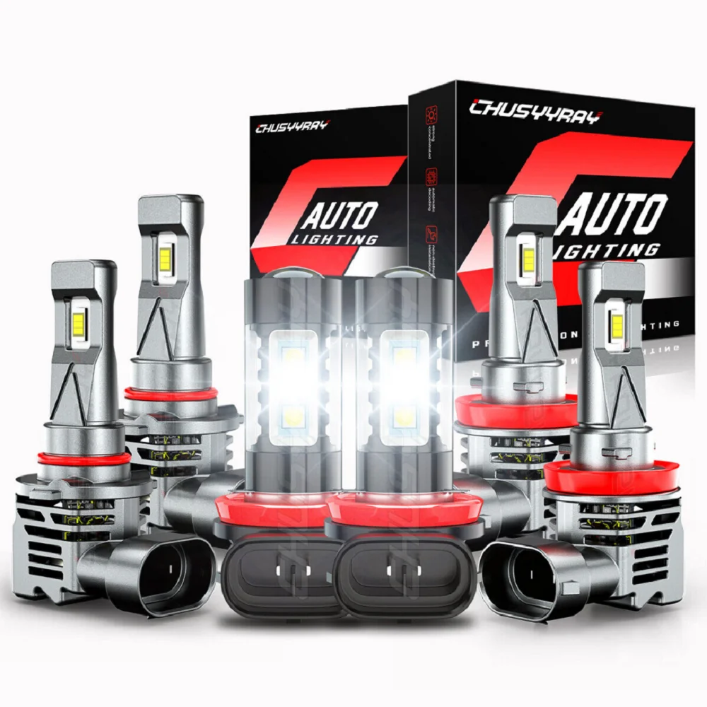 

XWQHJW Car lights For Mazda CX-5 2013-2016 Front LED Headlight High Low Beam + Fog Light Bulbs Kit Car accsesories