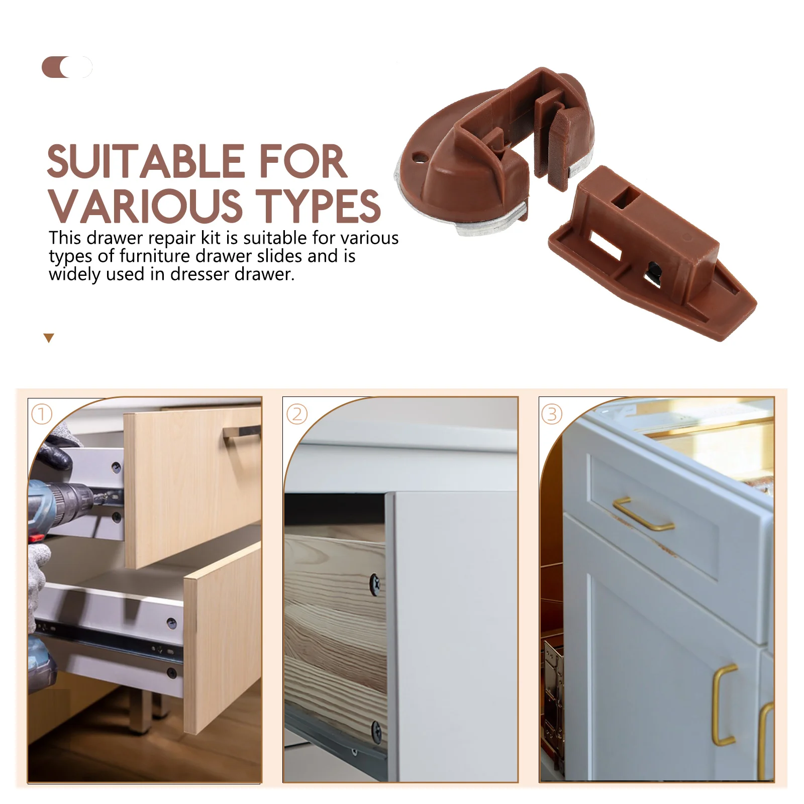 

2 Sets Drawer Rail Positioner Plastic Guide Sliders Bottom Mount Center Track Furniture Accessories drawer replacement parts