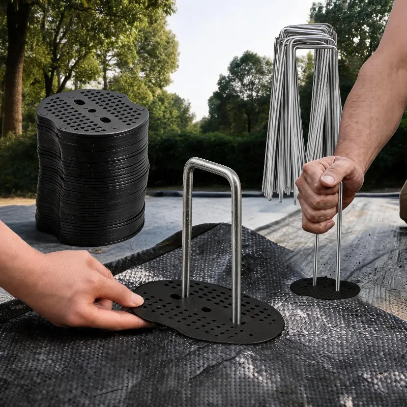 Sturdy Galvanized U Ground Spikes Multipurpose Landscape Pegs Hold Sod Weed Barrier Fence Tubing Yard Lawn Fixing Metal Nails