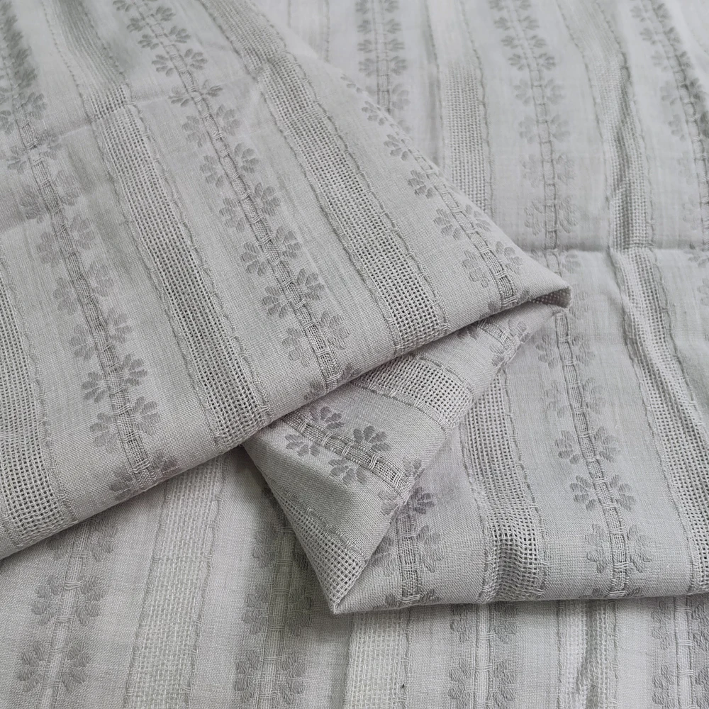1 Meter x 1,4 Meter Blumen-Jacquard-Baumwollgaze-Stoff für Hemden im Sommer – Detail 18