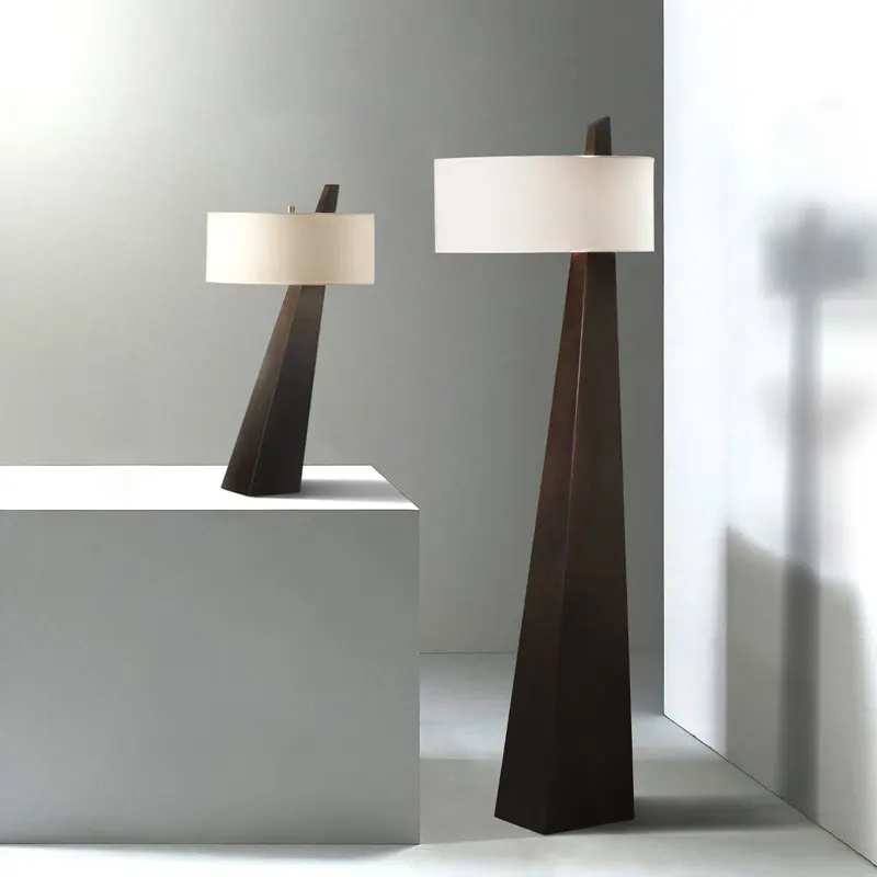 American Retro Living Room Bedroom Floor Lamp Hotel Villa Study Designer Ambience Sense of Solid Wood Table Lamps