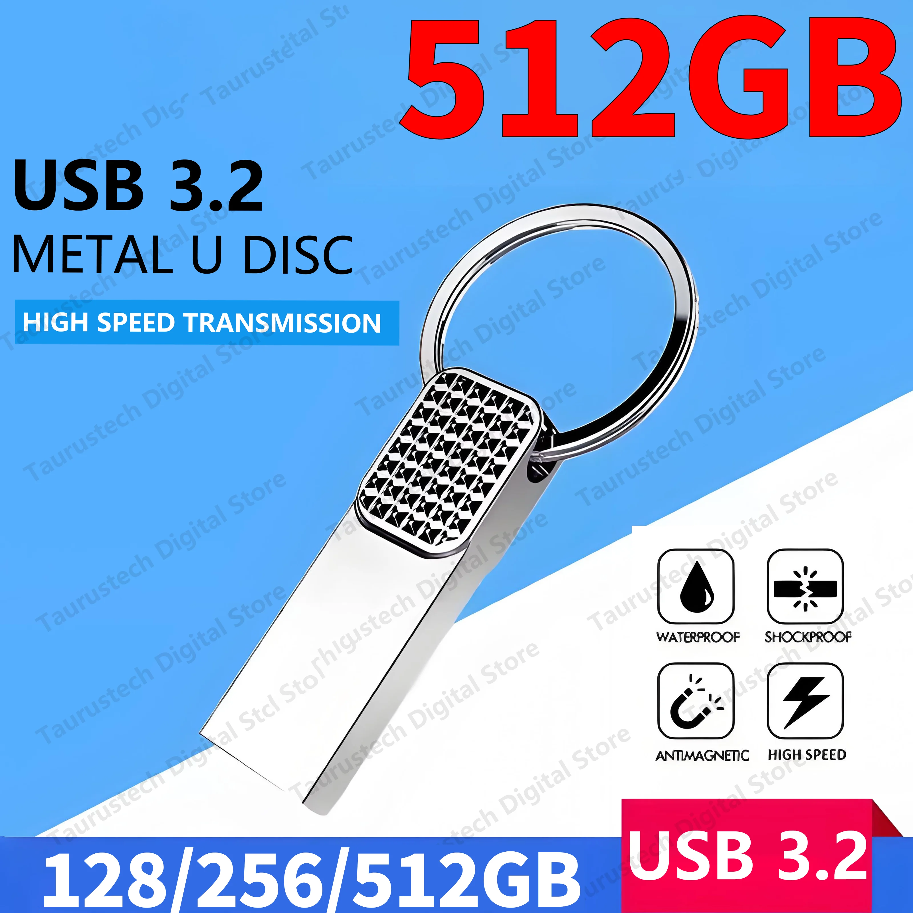 New 512GB Original Flash Drive USB 3.0 High Speed Pen Drive 128TB Metal Waterproof Type C USB Memory For Computer Storage Device