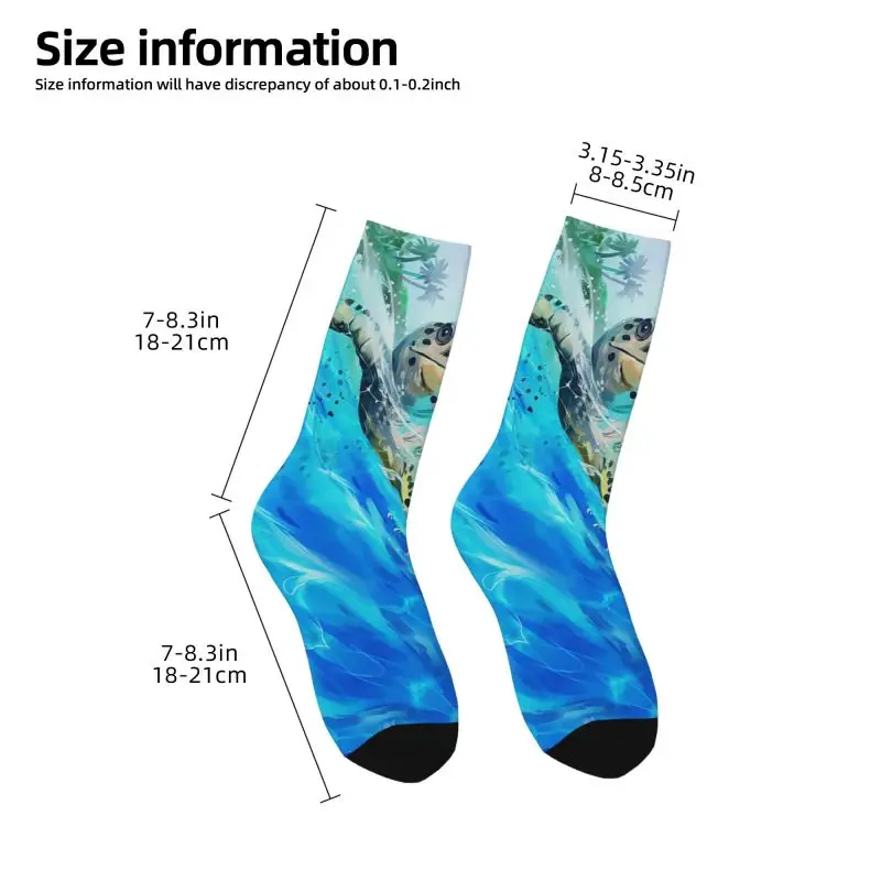 Cool Watercolor Sea Turtle Socks Women Men Warm 3D Printing Ocean Animal Sports Basketball Socks