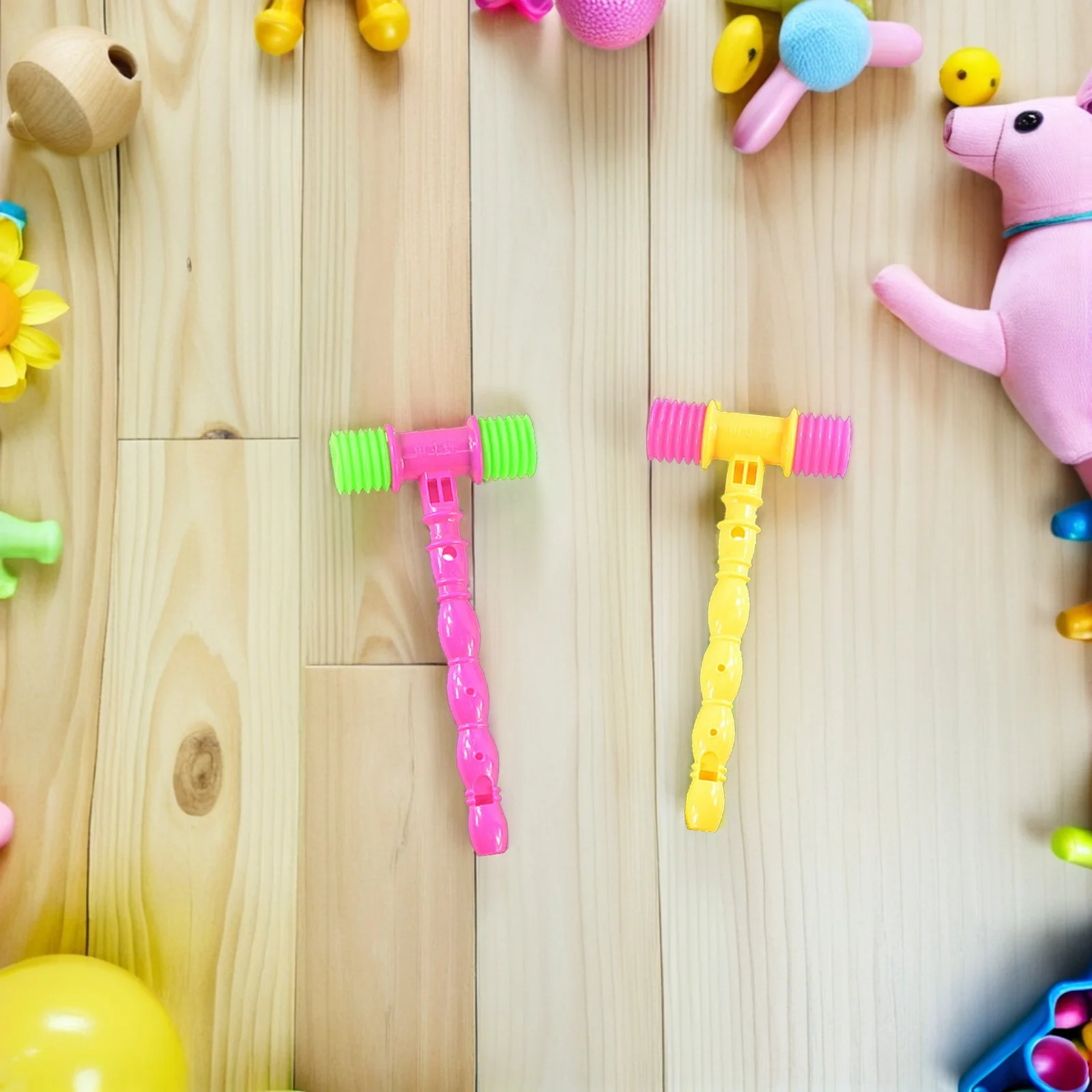 8Pcs Sounding Hammers Plastic Music Mallets Educational Kids Plaything Mini Plastic Hammers Stimulate Curiosity Develop