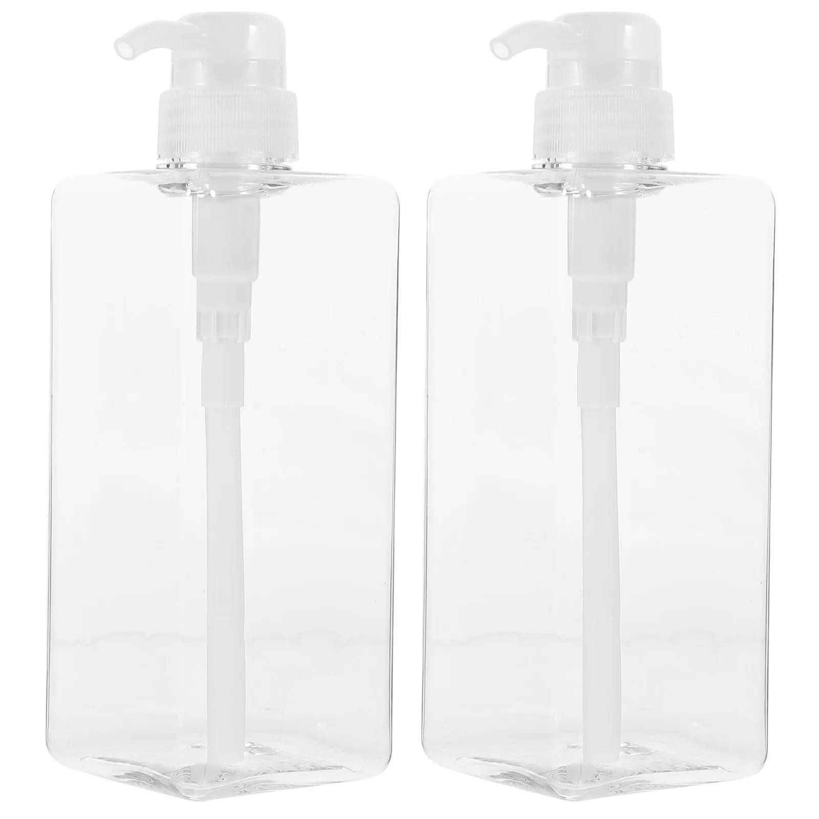 

2pcs 650ml Clear PETG Shampoo Bottle Dispenser Refillable Travel Size Lotion Pump Bottles For Bathroom Hotel Use