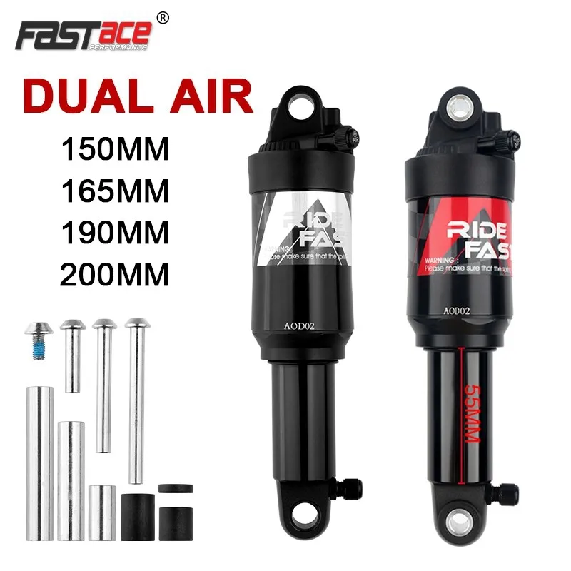 

FASTACE MTB Rear Shock Absorber Air Spring 55mm Travel Mountain Bike Folding Bicycle Dual Air Suspension Shock Absorber 190mm