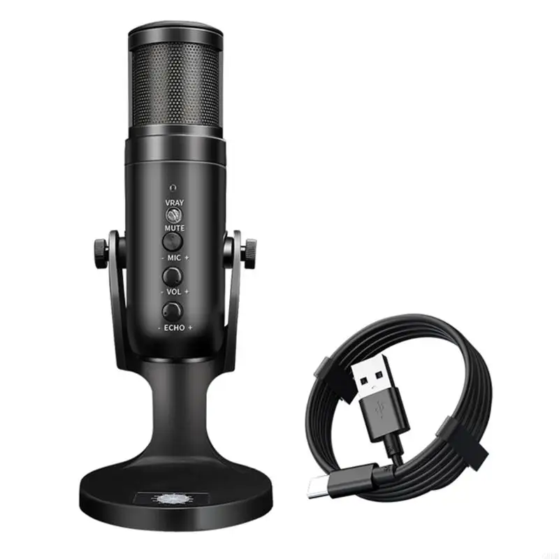 

G8DB Portable USB Gaming Microphone Omnidirectional Condenser Noise Reduction for Recording Pc Computer Chat Singing