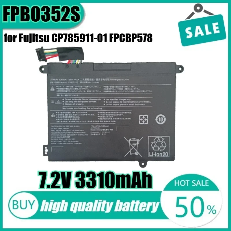 

7.2V 25Wh 3310mAh FPB0352S Laptop Battery for Fujitsu CP785911-01 FPCBP578