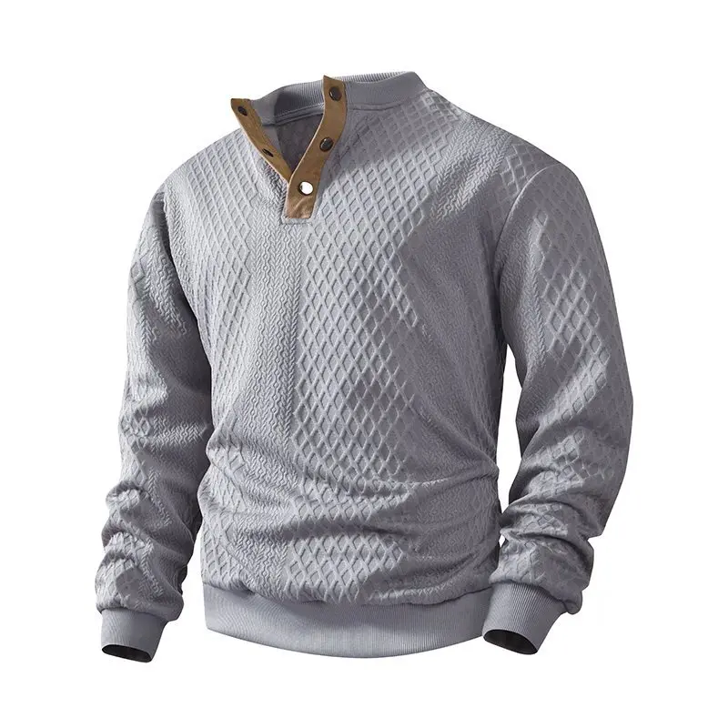 Spring New Fashionable 3D Half Open Cardigan Single Button Men's Sweatshirt Versatile Stylish Cotton Blend Hoodie for Middle-...
