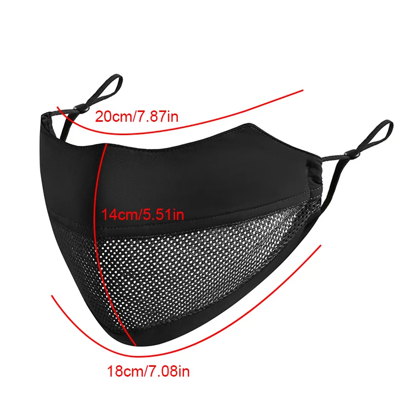 Women Ice Silk Mask Thin Breathable Mesh Face Cover Summer Outdoor Sunscreen Mask  Adjustable Anti-UV Cycling Running Sport Mask