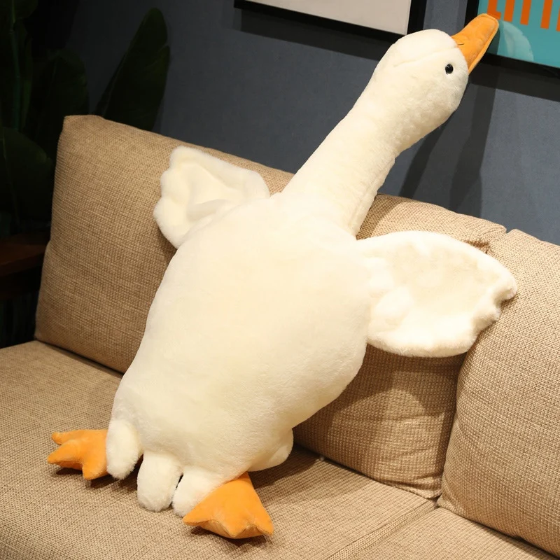 50-160cm Cute Big White Goose Plush Toy Huge Duck Sleep Pillow Cushion Soft Stuffed Animal Doll Birthday Gift For Boys And Girls