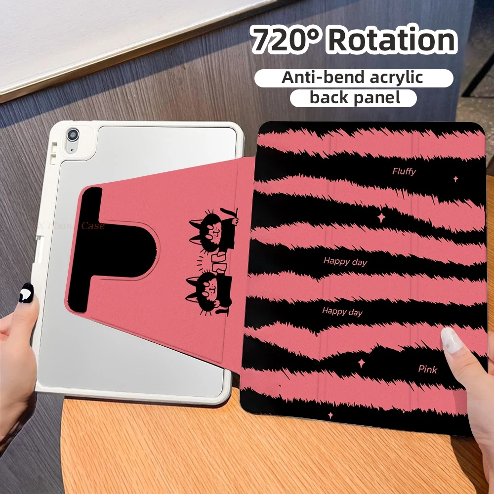 Fluffy Cat Table Case For Apple iPad 10.2 Pro 10.5 Air 4 5 2 3 Mini 6 7 9.7