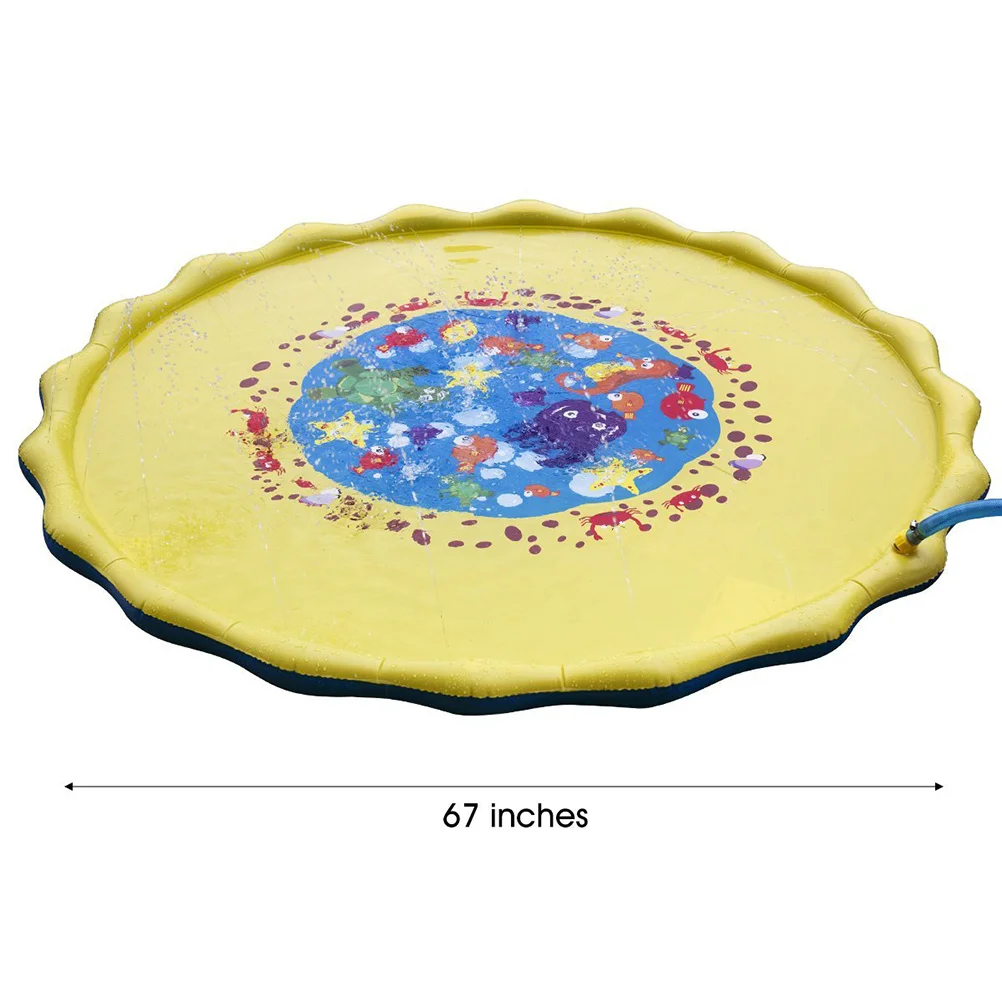 子供用インフレータブルスプリンクラーマット カラフルなパターン付き 屋外幼児用スプラッシュ - 赤ちゃんの感覚活動