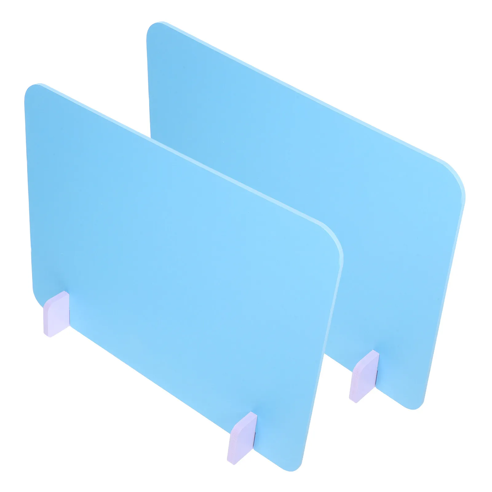 2Sets Acoustic Desk Divider Blue Portable Desktop Privacy Panel for Student Testing Study Office Dining Spaces