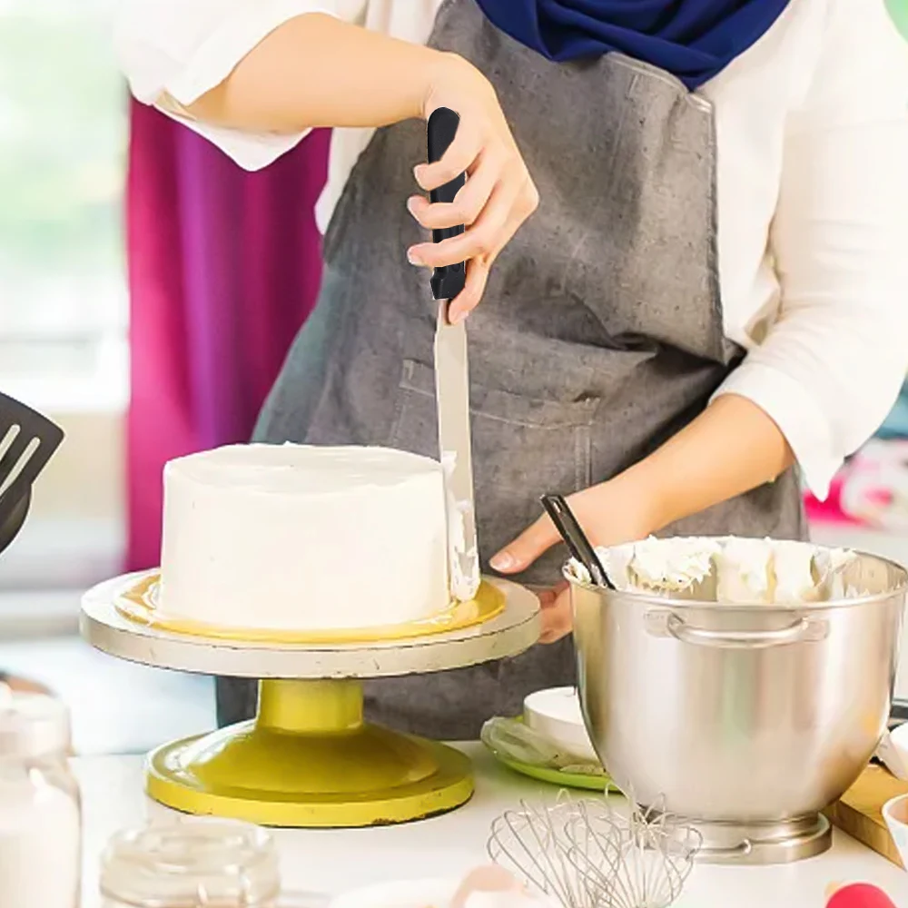 Cake Offset Scraper Angled Icing Spatulas Stainless Steel with Handle Cream Frosting Fondant Dough Pastry Butter Smoothing Knife