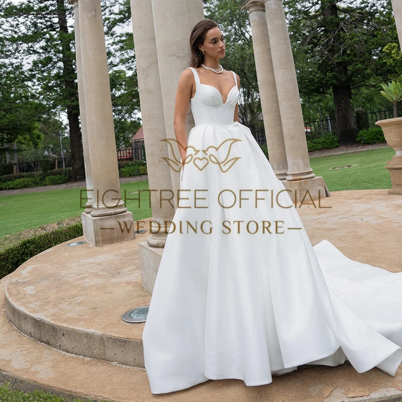 Eightree Elegante Prinzessin A-Linie Brautkleider Schatz Sweep Zug Brautkleid Frauen Hochzeit Ball Prom Kleider Angepasst