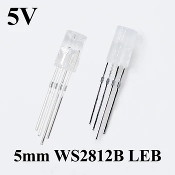 5v Ws2812 WS2812D Ws2812b 5mm Dip Led Diode F5 Rgb Phantom Integrated Ic Light Emitting Diode Transparent Surface Pixel Light