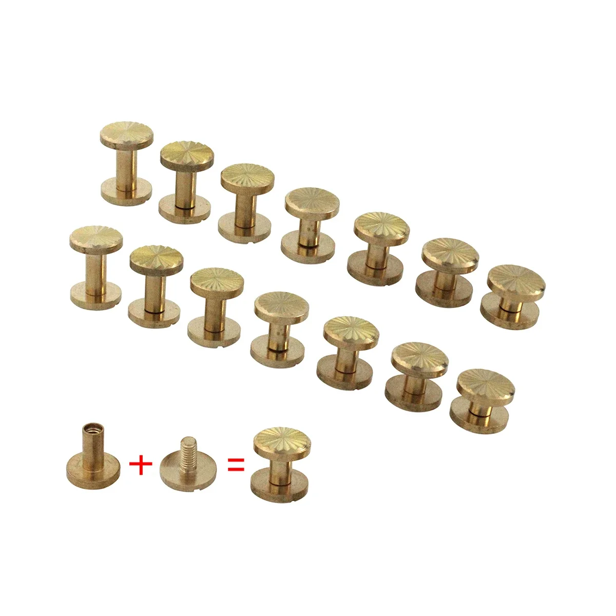 10pcs Solid Brass Binding Chicago Screws Belt Screw Nail Stud Rivets for Photo Album Leather Craft Belt Wallet Fasteners
