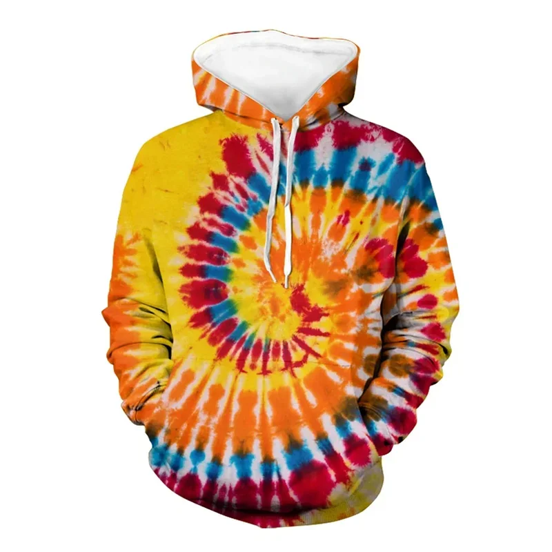 Funny Trippy Tie Dye 3d Hoodies Fashionable Casual Funny Hoodie Men's Street Hip-hop Sports Hoodie Long Sleeves Treetwear Tops