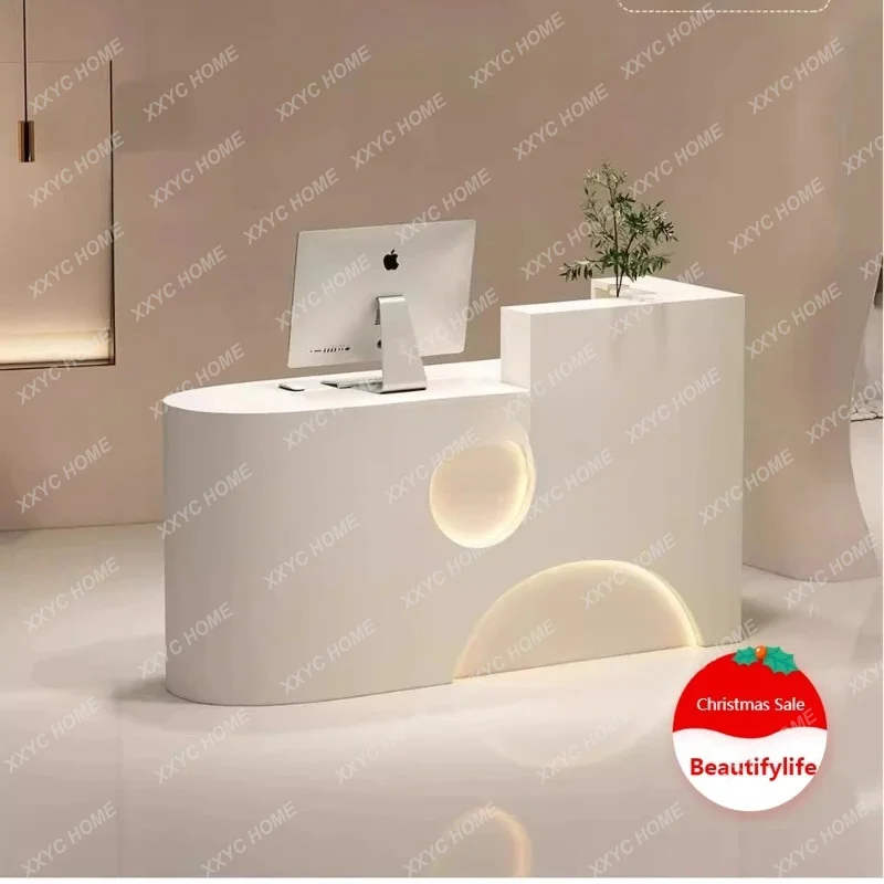 AA Clothing Store Cashier Counter Small Beauty Salon Bar Simple Modern Lacquer Front Desk Reception Desk Women's Clothing