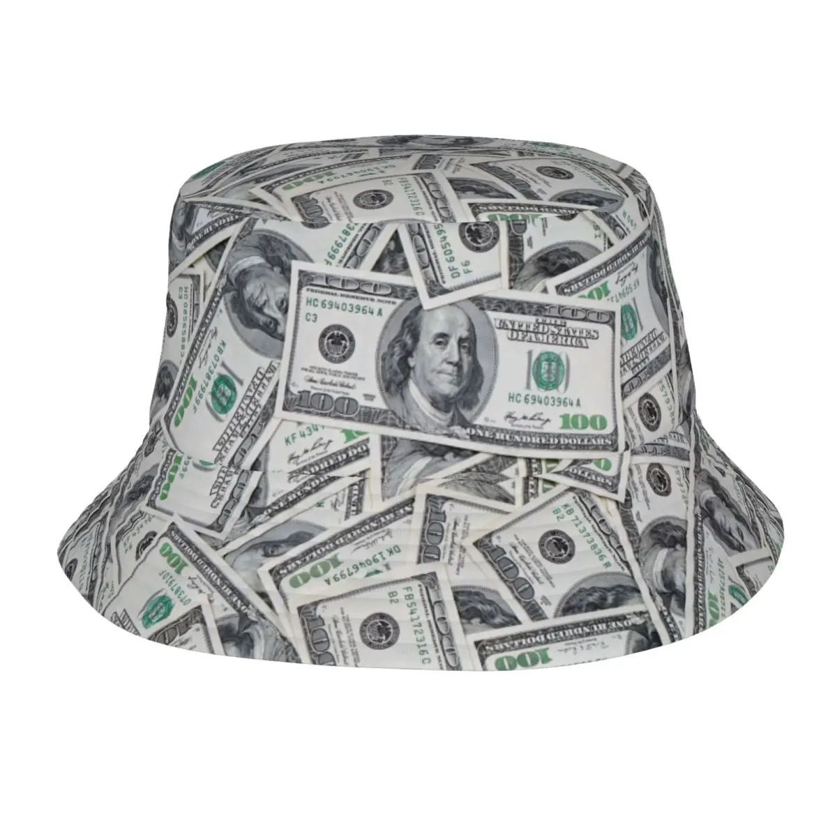 Teen Bucket Hat 100 Dollar Bills USA Summer Beach Hatwear Outdoor Fishing Fisherman Cap Money Pattern Ispoti Birthday Gifts