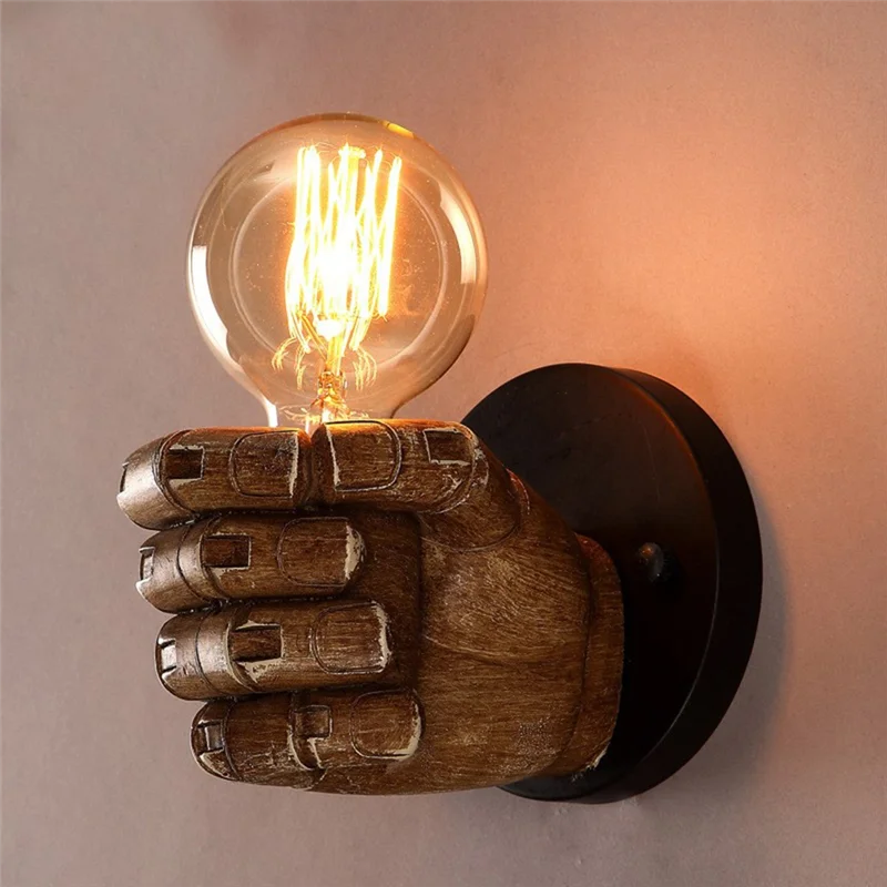 

SEWS-Nordic Retro Resin Wall Lamp Fist Sconces Wall Fixture Home Decor Light Restaurant Bar Decoration