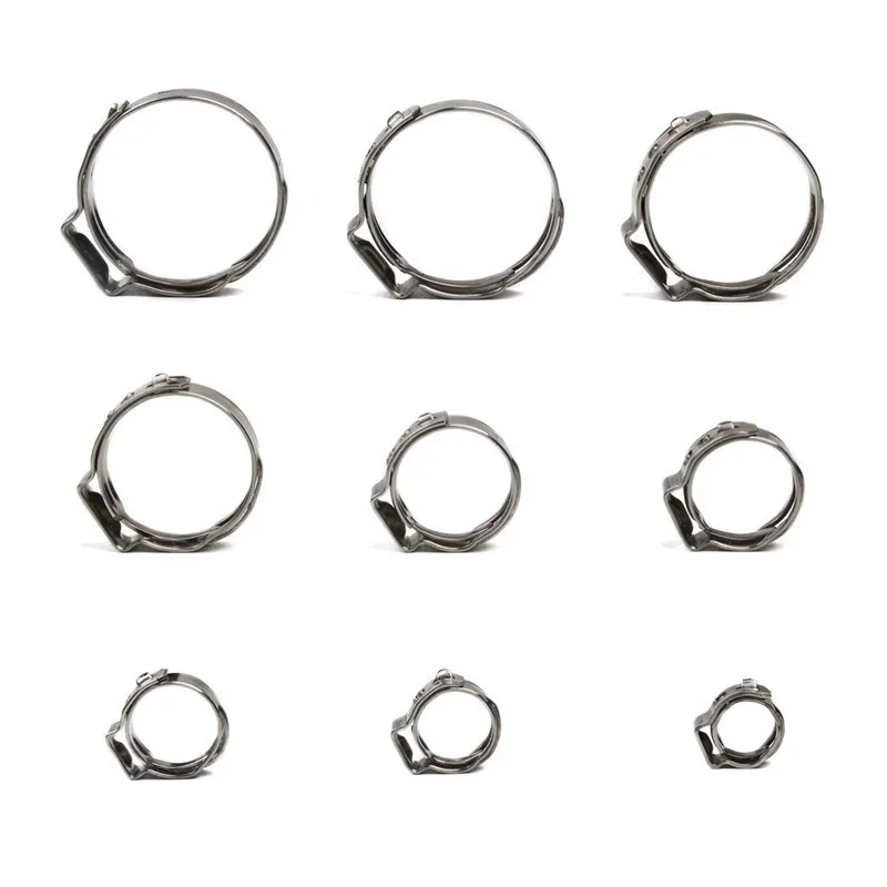 80/140Pcs Assorted Hose Clamp 304 Stainless Steel Single Ear Cinch Rings Crimp Pinch Set Pliers