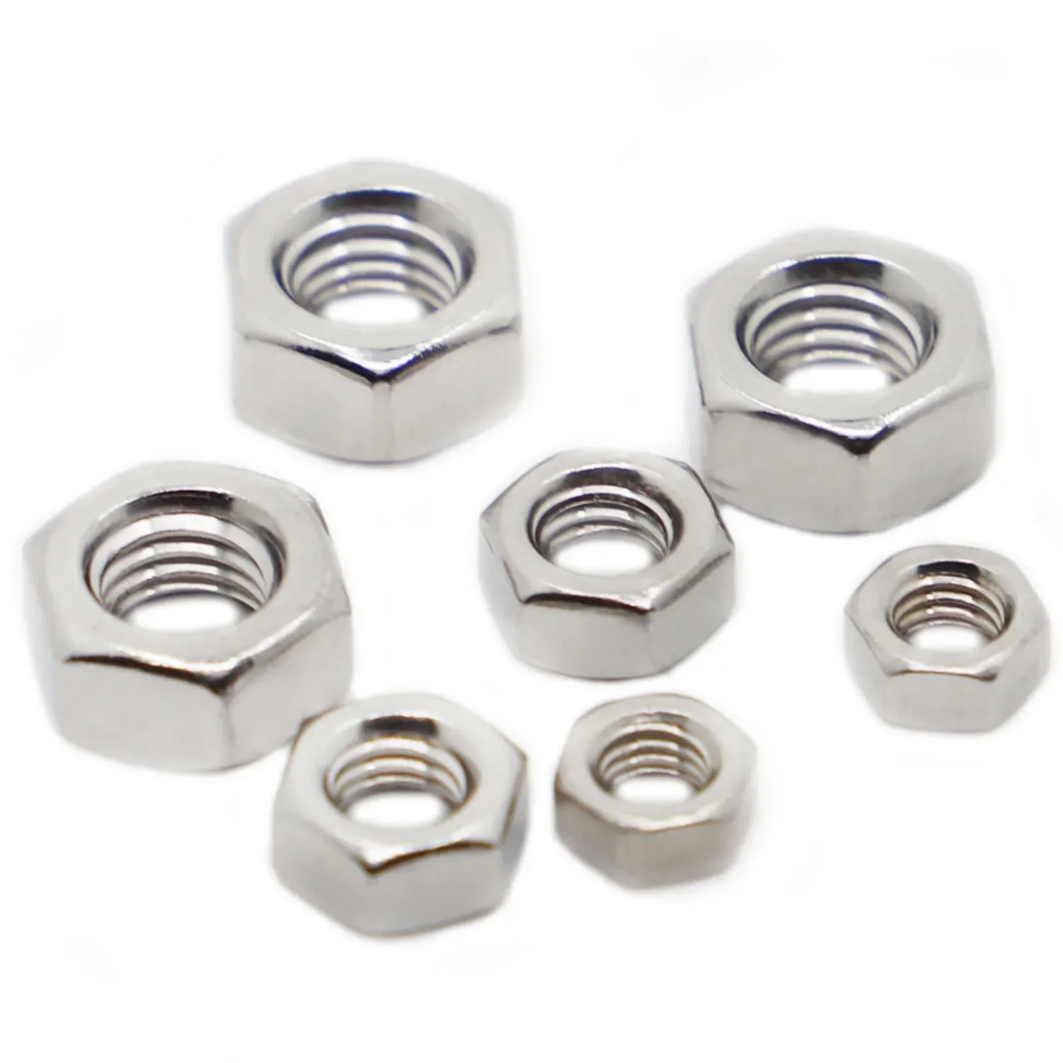 M1 M1.2 M1.4 M1.6 M2 M2.5 M3 M3.5 M4 M5 M6 M8 M10 M12 M16 M20 M24 304 Stainless Steel Hex Hexagon Nut DIN934