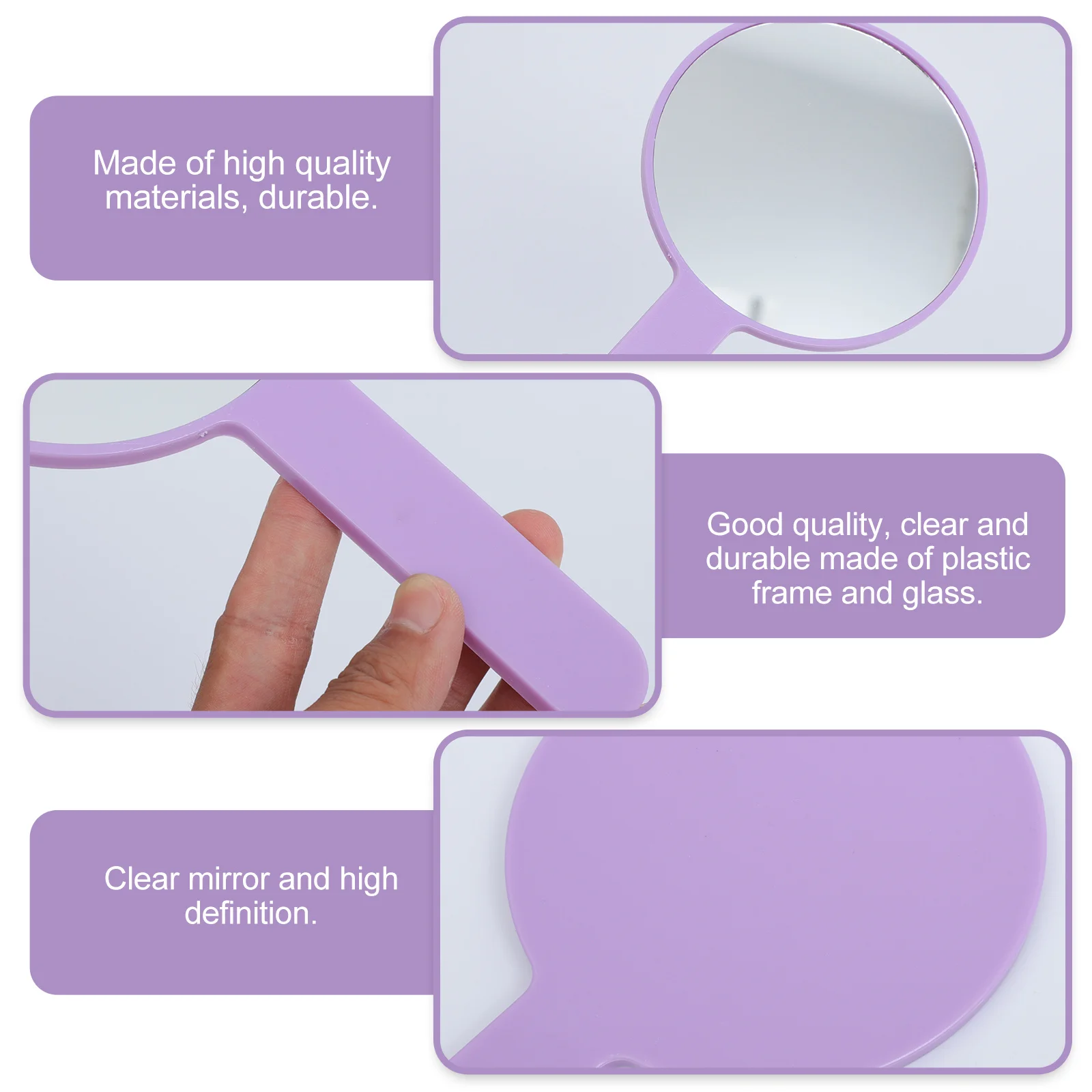 10 stuks draagbare ronde spiegels draagbare make-up compacte spiegel reizen enkelzijdige make-upspiegel handvat lichtgewicht gemakkelijk